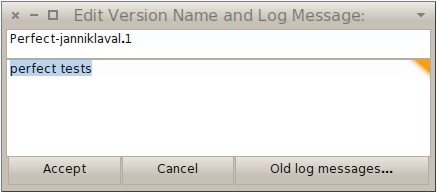 그림 7.3: 패키지의 버전을 저장 시에는 새로운 버전 이름과 커밋(commit) 메시지를 설정할 수 있다.