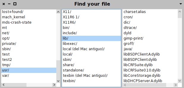 그림 10.1: Glamour 구현으로 된 파일 파인더(file finder).