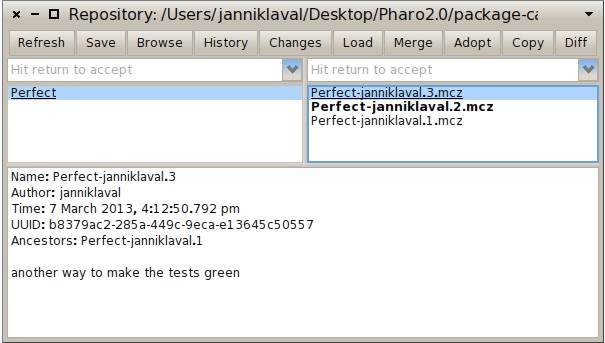 그림 7.9: 두번째 버전과 세번째 버전은 각각 첫번째 버전의 구분된 branch다.