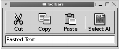 그림 9-5. 이미지와 텍스트를 표시하는 툴바