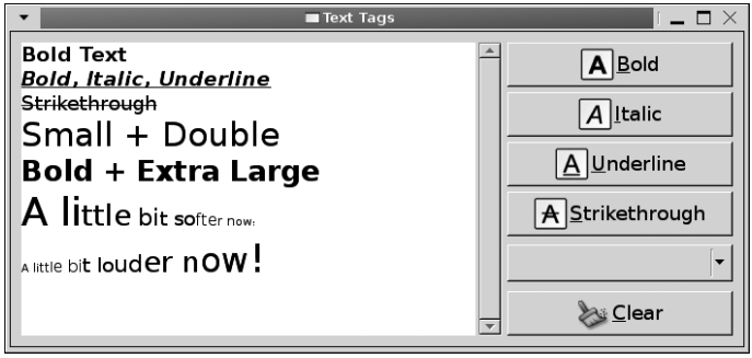 그림 7-7. 텍스트 버퍼 내에 포맷팅된 텍스트