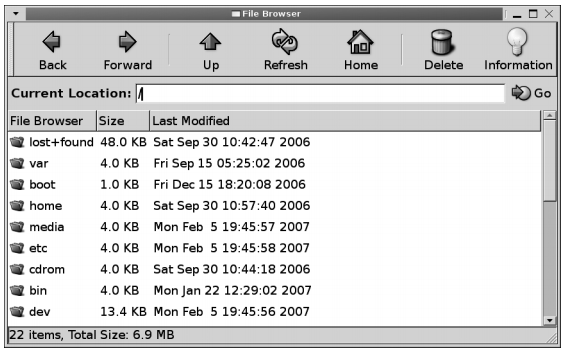 그림 13-1. GtkTreeView를 이용한 파일 브라우저