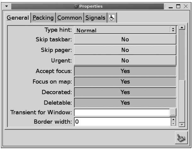 그림 10-4. 위젯 Properties 대화상자