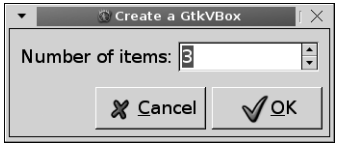 그림 10-5. GtkVBox 위젯 생성하기