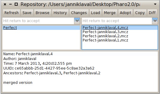 그림 7.13: 모든 오래된 버전들은 현재 병합되어있는 네번째 버전의 조상들이다.