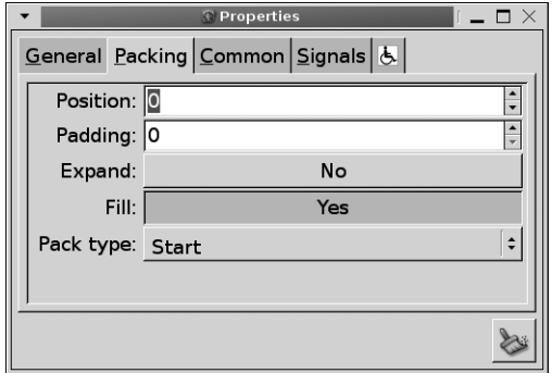 그림 10-7. 위젯 패킹 프로퍼티