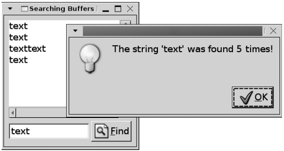 그림 7-6. 텍스트 버퍼를 검색하는 애플리케이션의 스크린샷