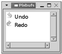 그림 7-8. 텍스트 버퍼에 삽입된 GdkPixbuf 객체들