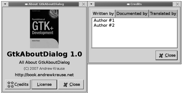 그림 5-4. 대화상자와 저작자 크레디트