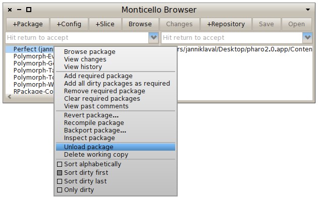 그림 7.6: 패키지 언로딩하기.