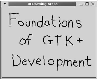 그림 12-1. 그리기 영역 위젯에 마우스로 텍스트를 그린 모습