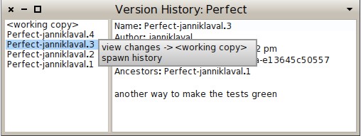 그림 7.16: 버전 히스토리 뷰어는 패키지의 다양한 버전에 관한 정보를 제공한다.