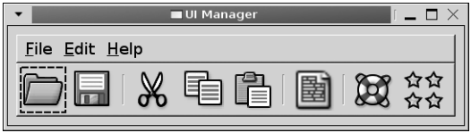 그림 9-7. 동적으로 로딩된 메뉴 바와 툴바