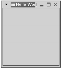 그림 2-2. 기본 크기로 생성된 Hello World 창