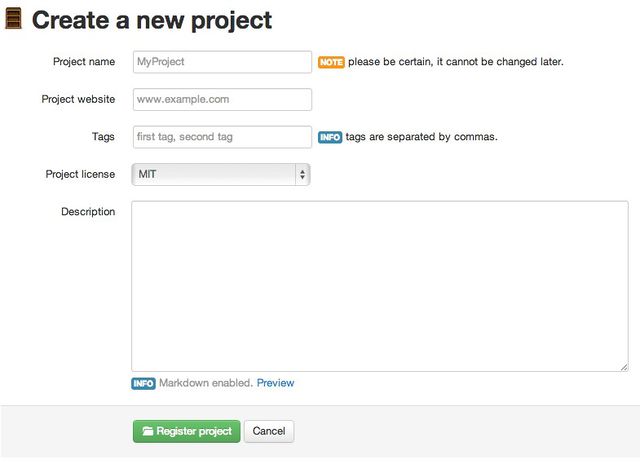 그림 7.20: SmalltalkHub에서 저장소를 설정 가능하다.