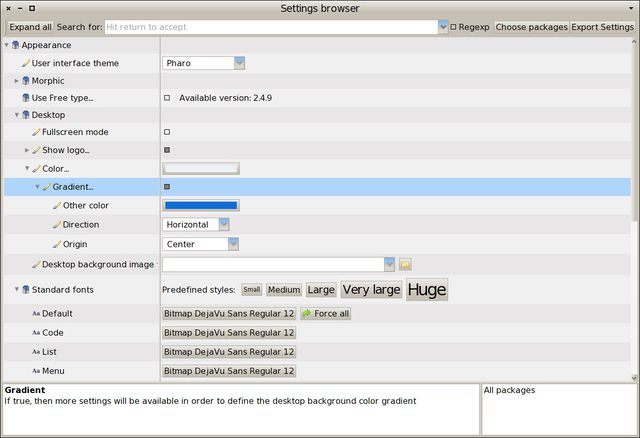 그림 5.2: Settings Browser.