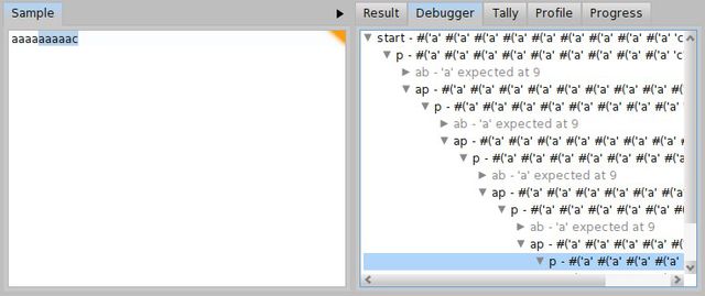 그림 18.29: inputc에 대한 BacktrackingParser의 출력 디버깅.