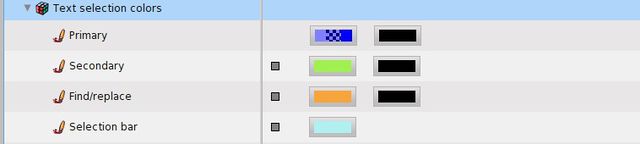 그림 5.13: 특정 개인설정 클래스를 이용해 구현된 텍스트 선택영역 설정